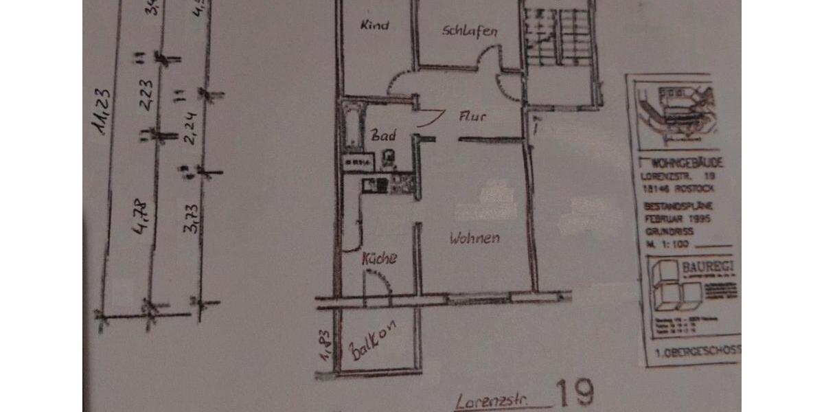Etagenwohnung Rostock Alt Bartelsdorf - 3 Zimmer, 62 m&sup2;, 600&euro; | Angebot:26383754