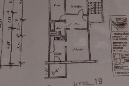 Wohnung Rostock Alt Bartelsdorf - 3 Zimmer, 62 m&sup2;, 600&euro; | Angebot:26383754