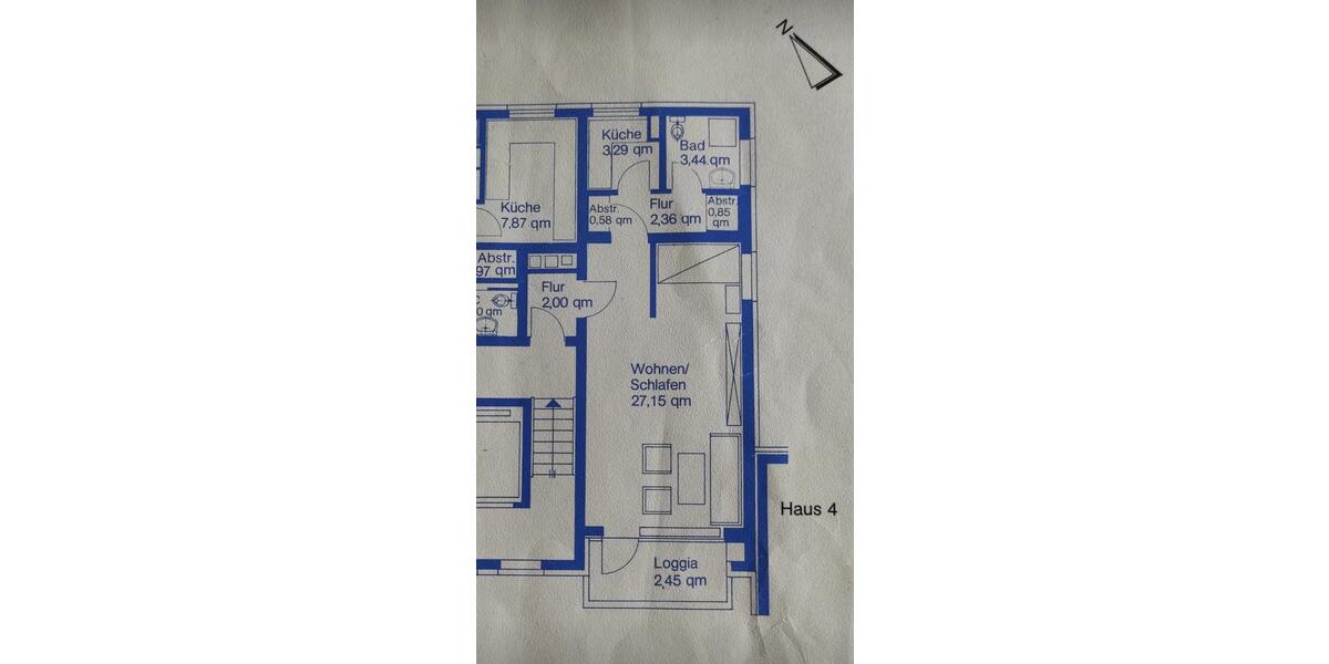 Etagenwohnung Bremen Gröpelingen - 1 Zimmer, 43 m&sup2;, 516&euro; | Angebot:26687896