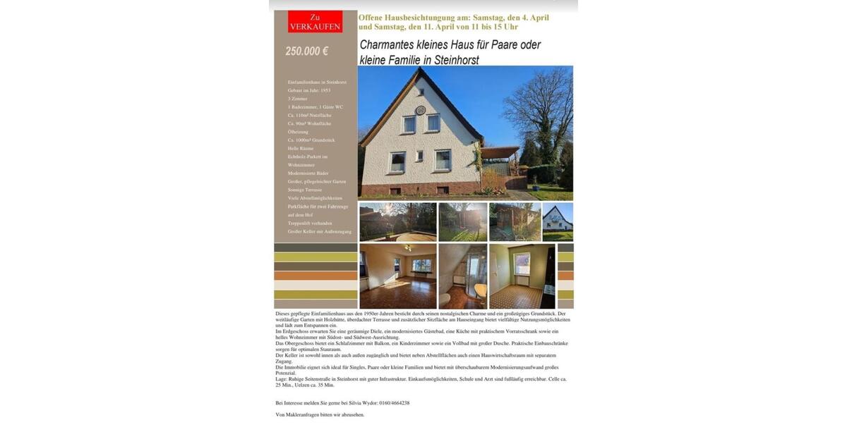 Einfamilienhaus Steinhorst - 3 Zimmer, 93 m&sup2;, 250.000&euro; | Angebot:26787617