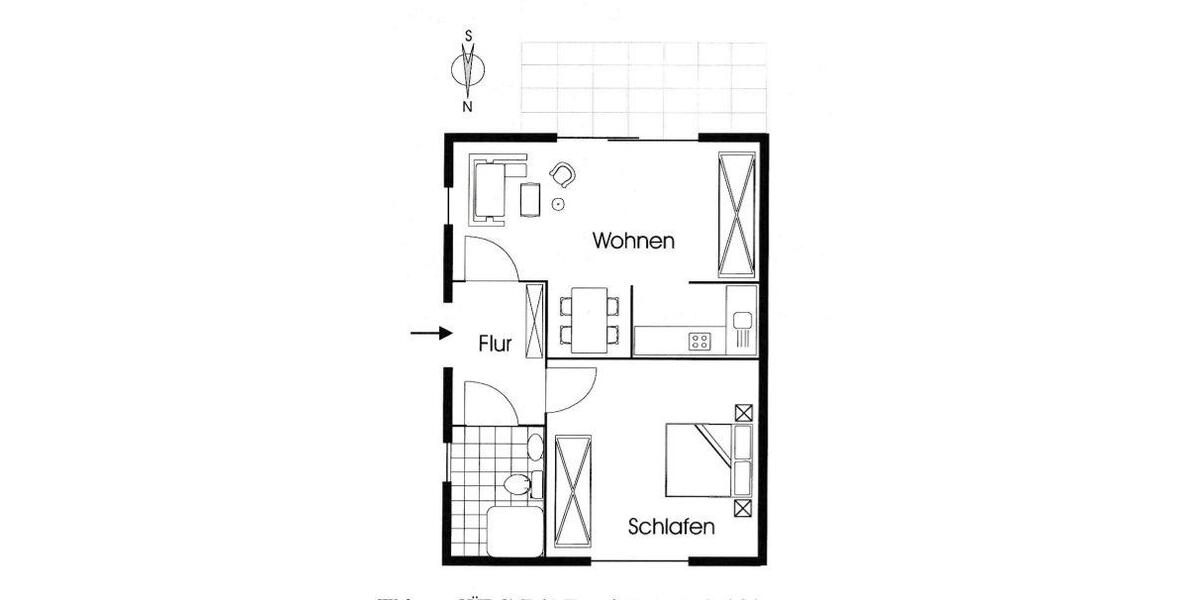 Erdgeschoßwohnung Wyk Auf Föhr - 2 Zimmer, 41 m&sup2;, 345.000&euro; | Angebot:26448542