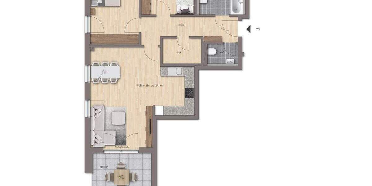 Etagenwohnung Roth Eckersmühlen - 3 Zimmer, 86 m&sup2;, 405.400&euro; | Angebot:26820370