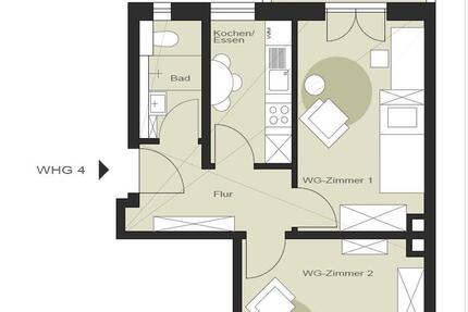 Schöne 2-Zimmer Wohnung mit Dachterrasse im Herzen Schweinfurts zimmer