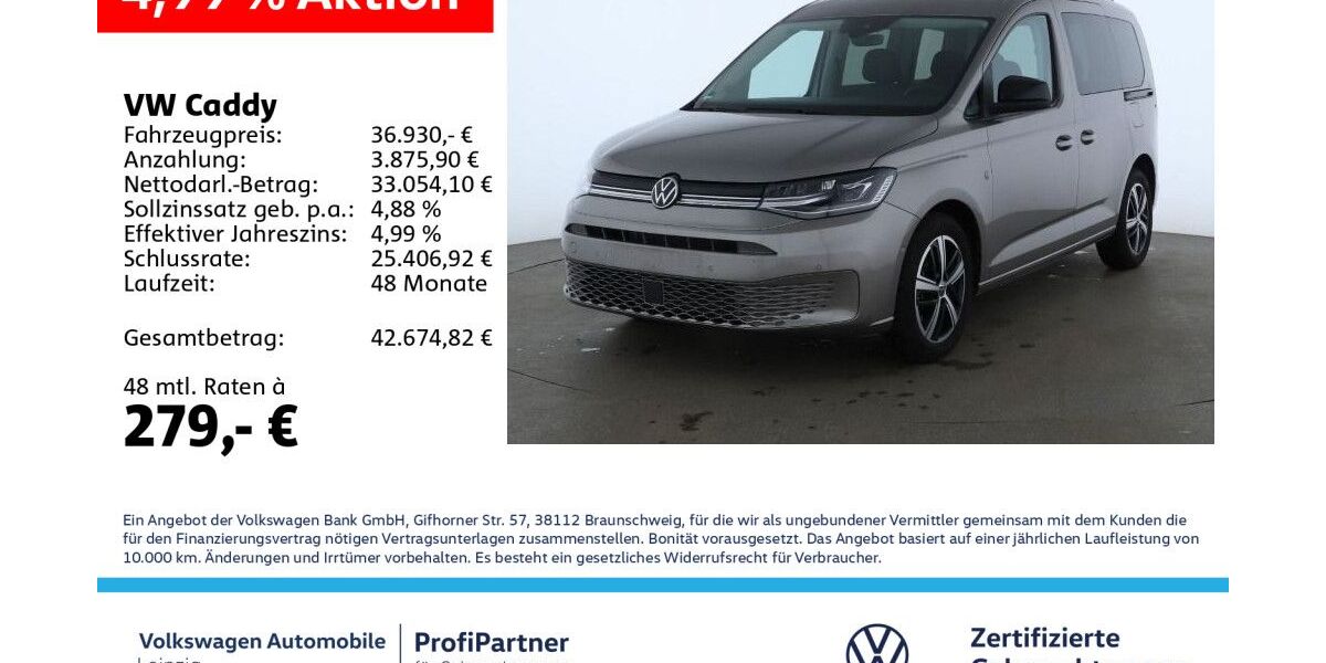 VW Caddy 12.748 km 36.930 &euro; Leipzig 04178