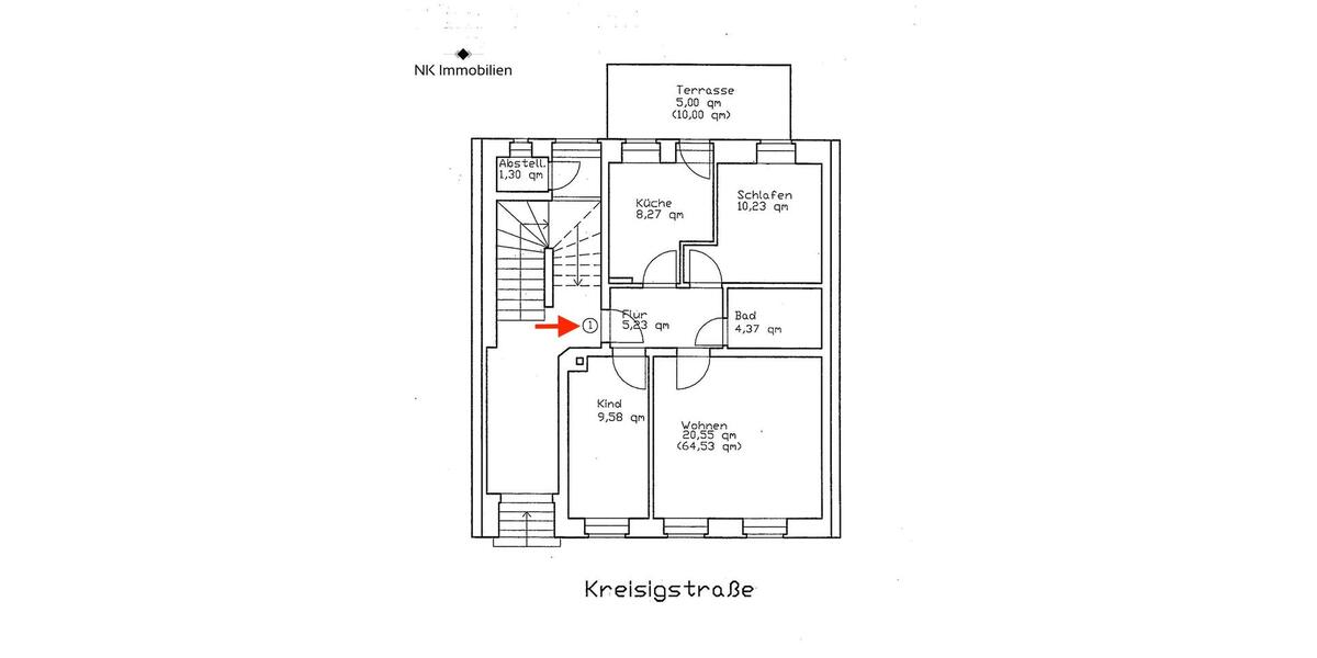 Erdgeschoßwohnung Zwickau - 3 Zimmer, 65 m&sup2;, 400&euro; | Angebot:26008238