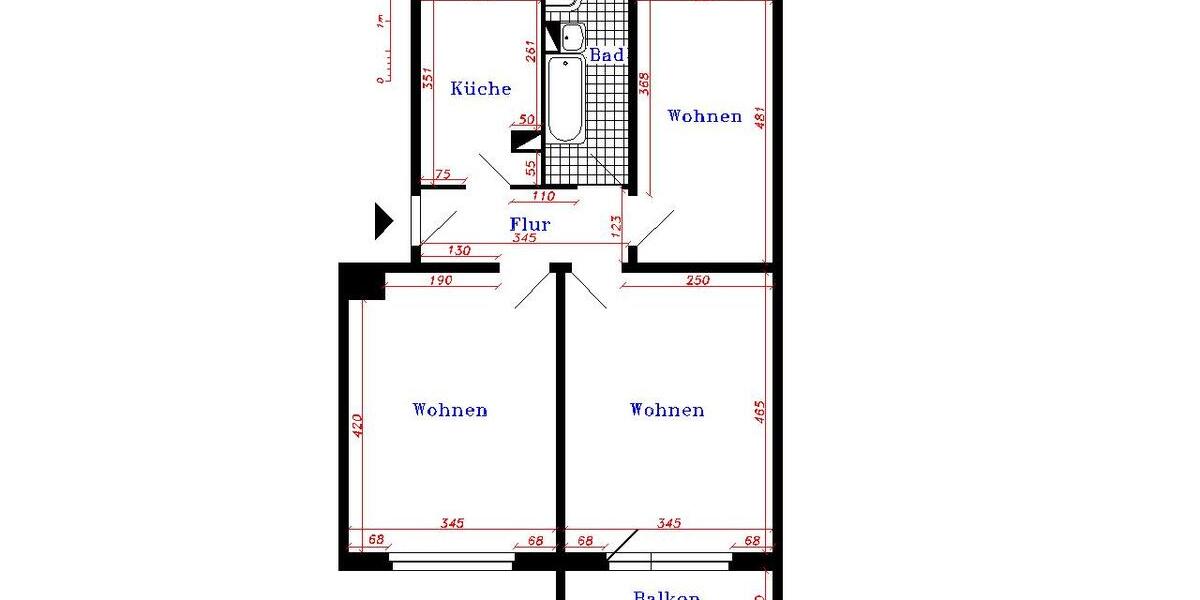 Etagenwohnung Thale - 3 Zimmer, 61 m&sup2;, 530&euro; | Angebot:26384915
