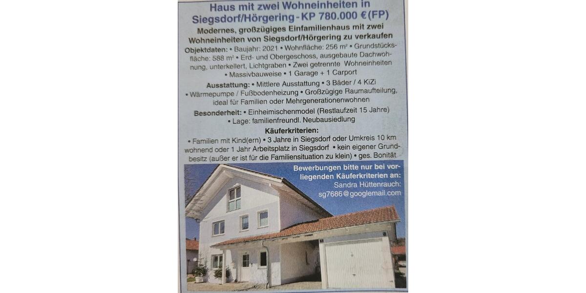 Mehrfamilienhaus, Wohnhaus Siegsdorf - 13 Zimmer, 256 m&sup2;, 780.000&euro; | Angebot:26316220