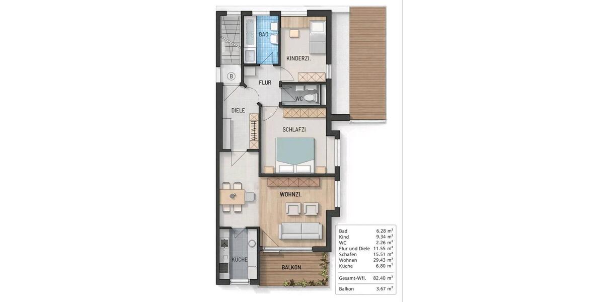 Etagenwohnung Bad Mergentheim - 3.5 Zimmer, 82 m&sup2;, 269.000&euro; | Angebot:26226492