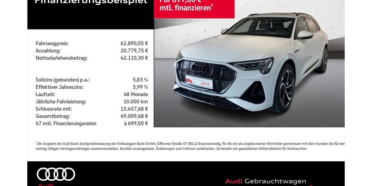 Audi e-tron 44.385 km 62.890 &euro; Rostock 18059