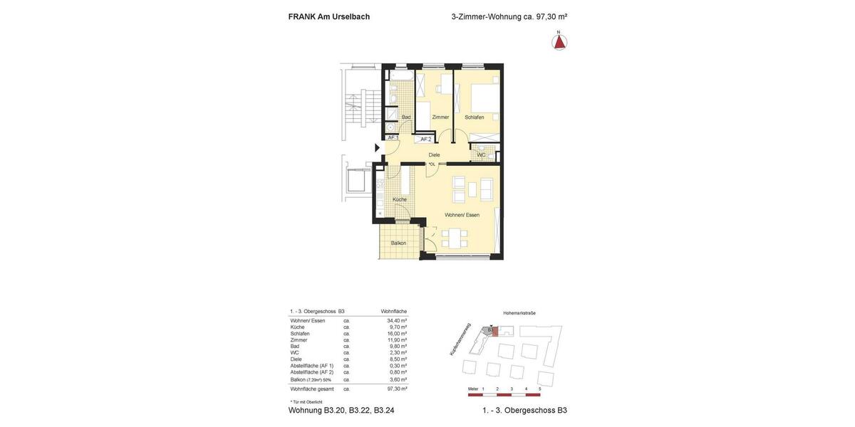 Etagenwohnung Oberursel (Taunus) - 3 Zimmer, 97 m&sup2;, 1.497&euro; | Angebot:26003341