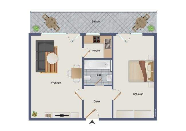 Etagenwohnung Dießen am Ammersee Dießen - 2 Zimmer, 55 m&sup2;, 280.000&euro; | Angebot:25694682