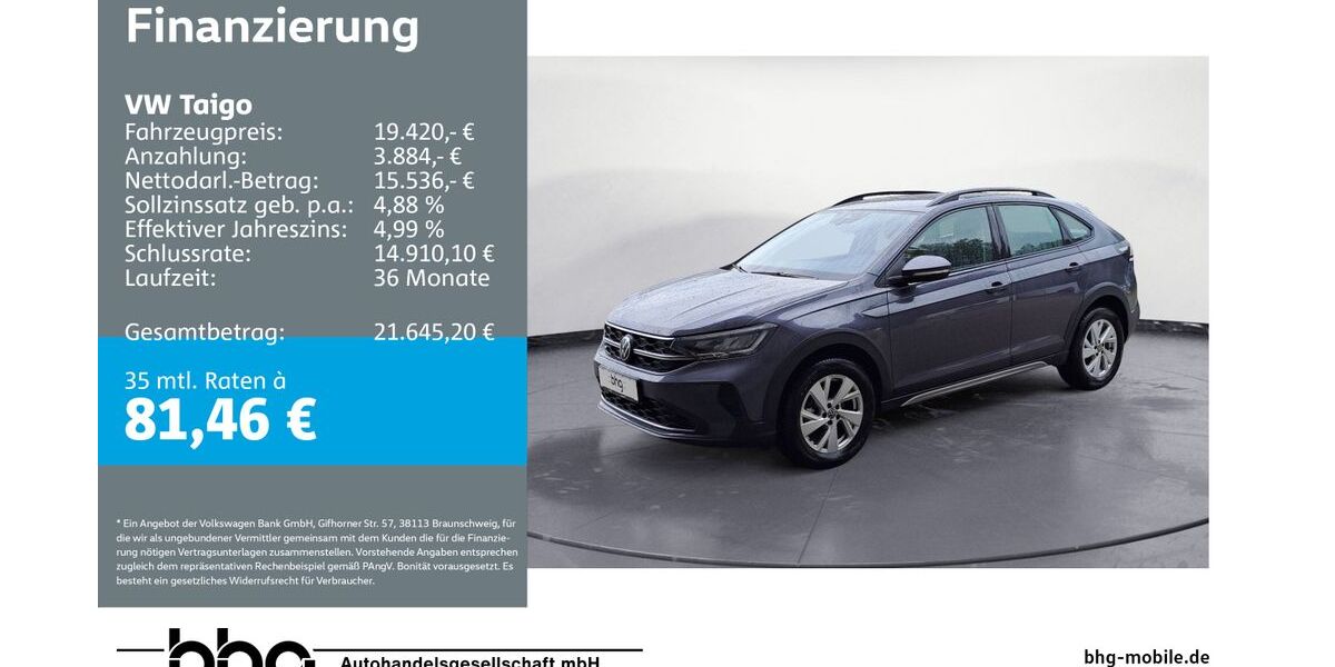 VW Taigo 3.423 km 19.420 &euro; Durmersheim 76448
