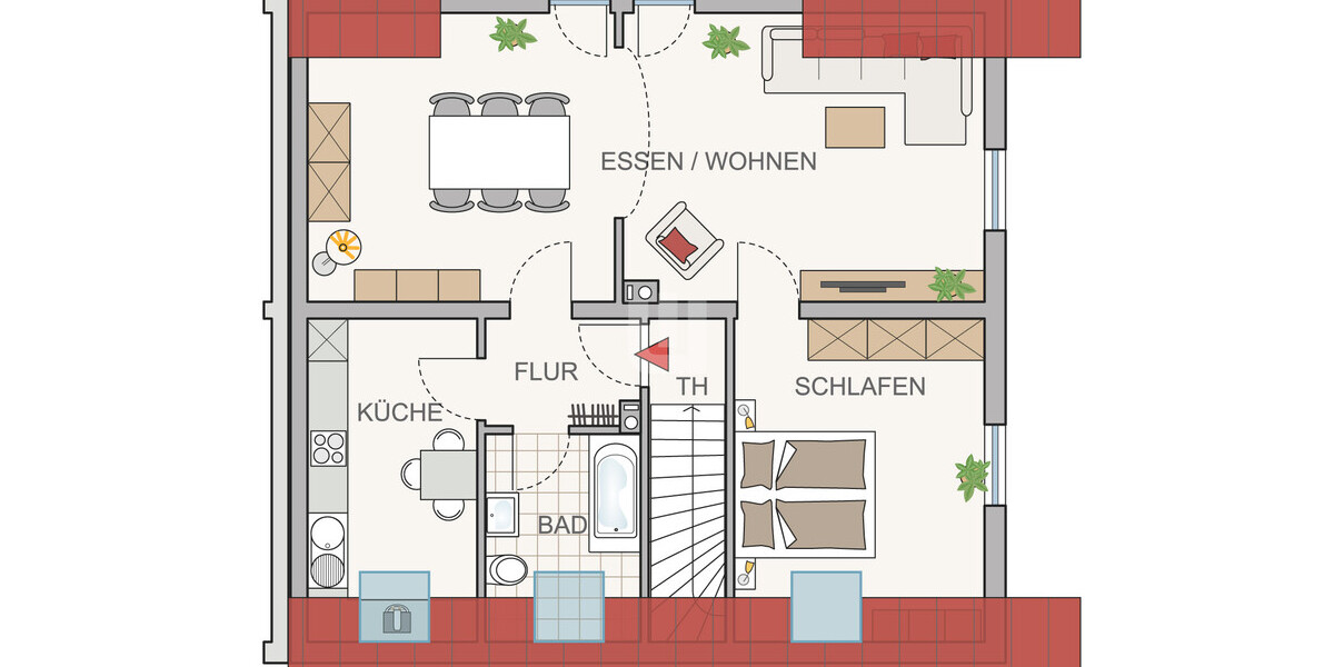 WINDISCH - Gemütliche 2-Zi.- DG Wohnung mit EBK und Balkon in ruhiger & zentraler Wohnlage 2 zimmer