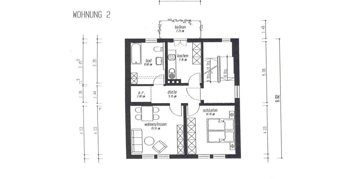 Etagenwohnung Jena - 2 Zimmer, 55 m&sup2;, 805&euro; | Angebot:26413429