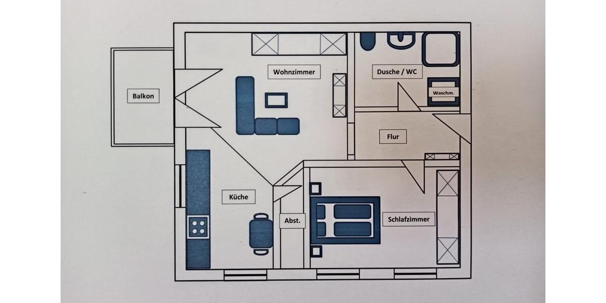 Etagenwohnung Wadern - 2 Zimmer, 58 m&sup2;, 540&euro; | Angebot:26313720