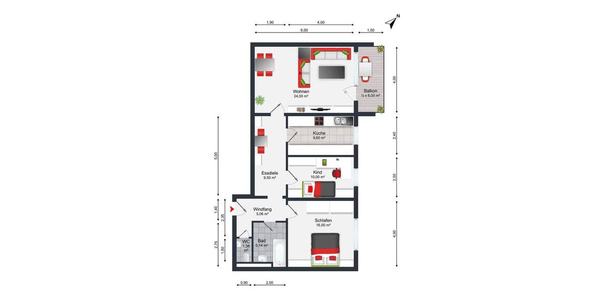 Etagenwohnung Hockenheim - 3 Zimmer, 83 m&sup2;, 250.000&euro; | Angebot:26751340