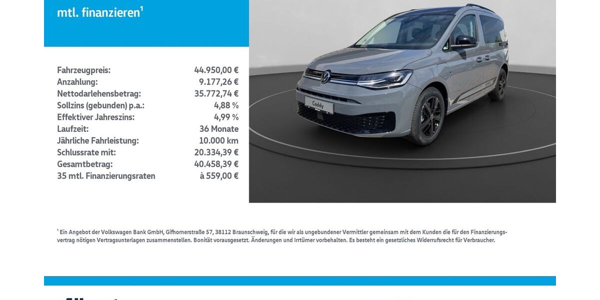 VW Caddy 9.900 km 44.950 &euro; Nordhausen 99734