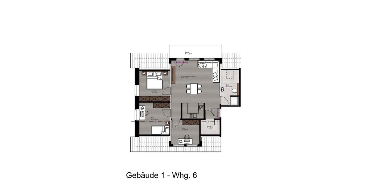 Dachgeschoßwohnung Oeversee - 4 Zimmer, 81 m&sup2;, 1.225&euro; | Angebot:25792853