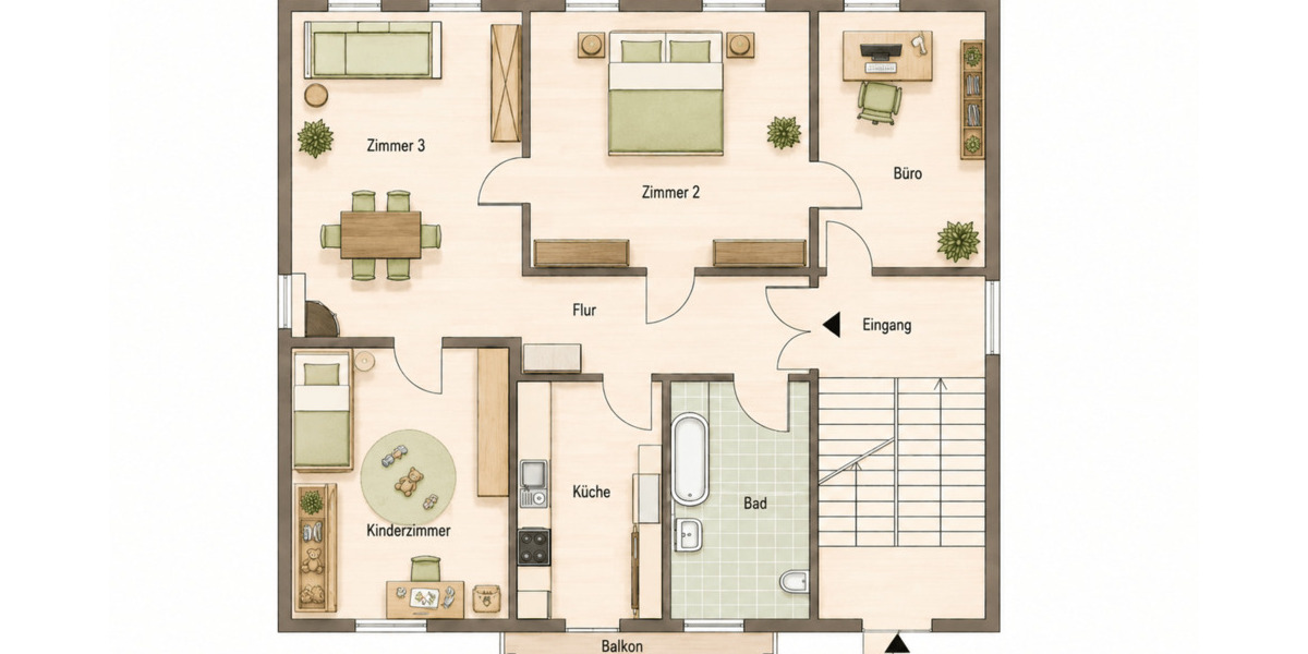 Etagenwohnung Weimar Nordvorstadt - 4 Zimmer, 97 m&sup2;, 970&euro; | Angebot:26908811