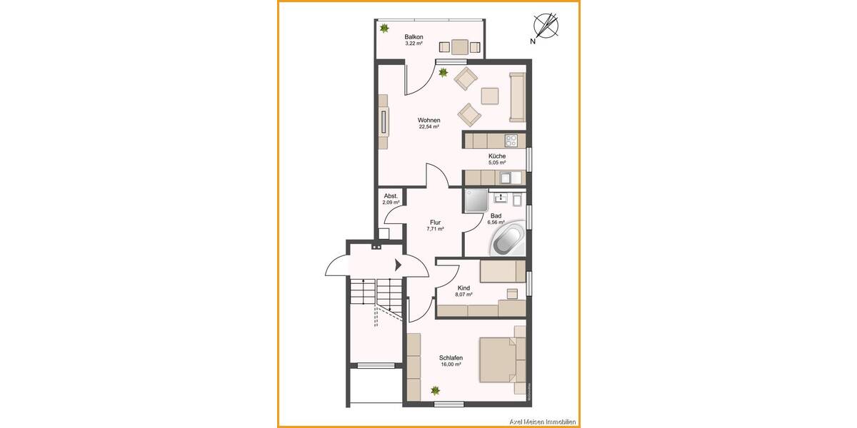 Etagenwohnung Sankt Leon-Rot St Leon - 3 Zimmer, 72 m&sup2;, 285.000&euro; | Angebot:26502147