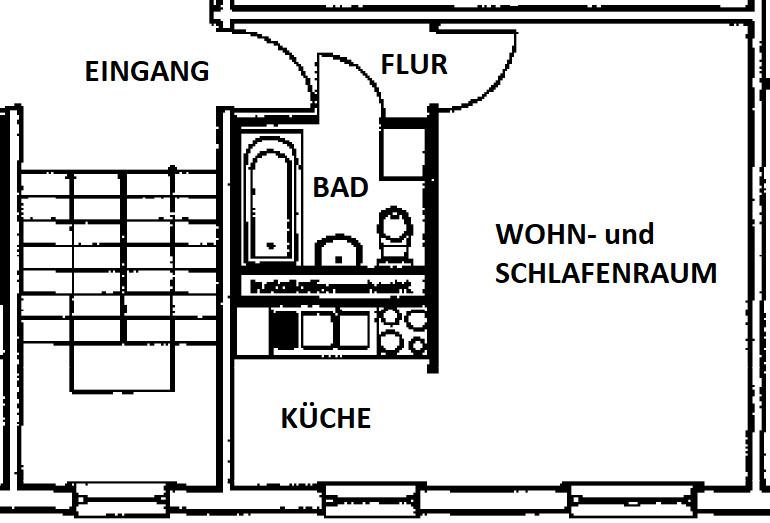 Etagenwohnung Bernsdorf - 1 Zimmer, 30 m&sup2;, 140&euro; | Angebot:26296743