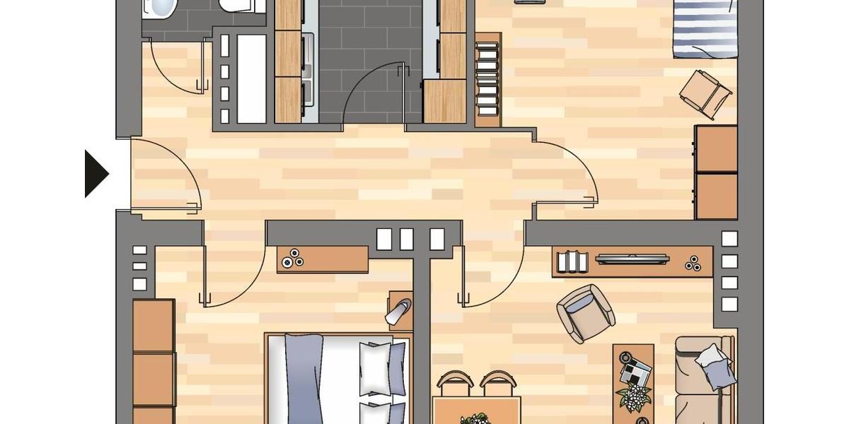 Erdgeschoßwohnung Kiel Gaarden-Ost - 3 Zimmer, 60 m&sup2;, 589&euro; | Angebot:26350262