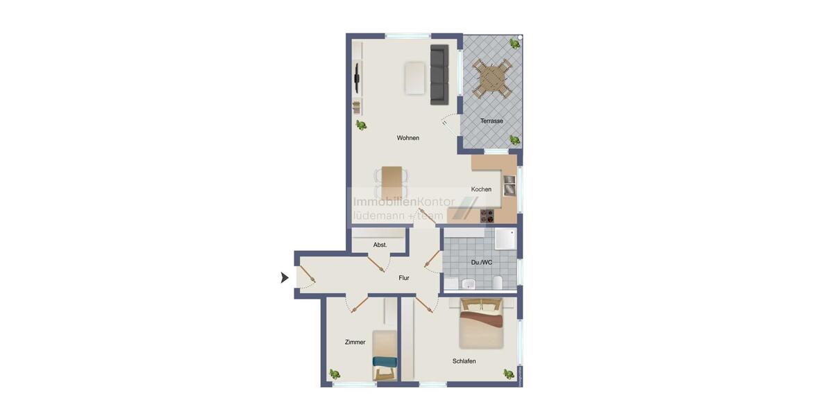 Erdgeschoßwohnung Scheeßel - 3 Zimmer, 92 m&sup2;, 1.100&euro; | Angebot:26096883