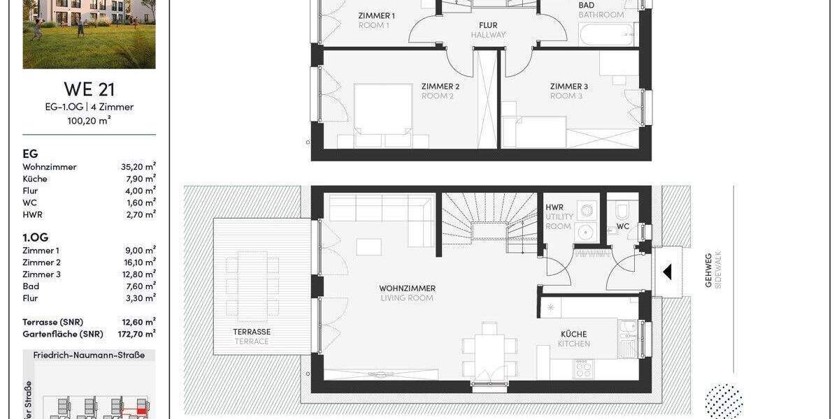 Reihenmittelhaus Hohen Neuendorf - 4 Zimmer, 100 m&sup2;, 555.000&euro; | Angebot:25805886