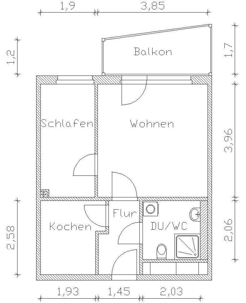 Wohnung zum Mieten in Zwickau 258,40 € 38 m²
