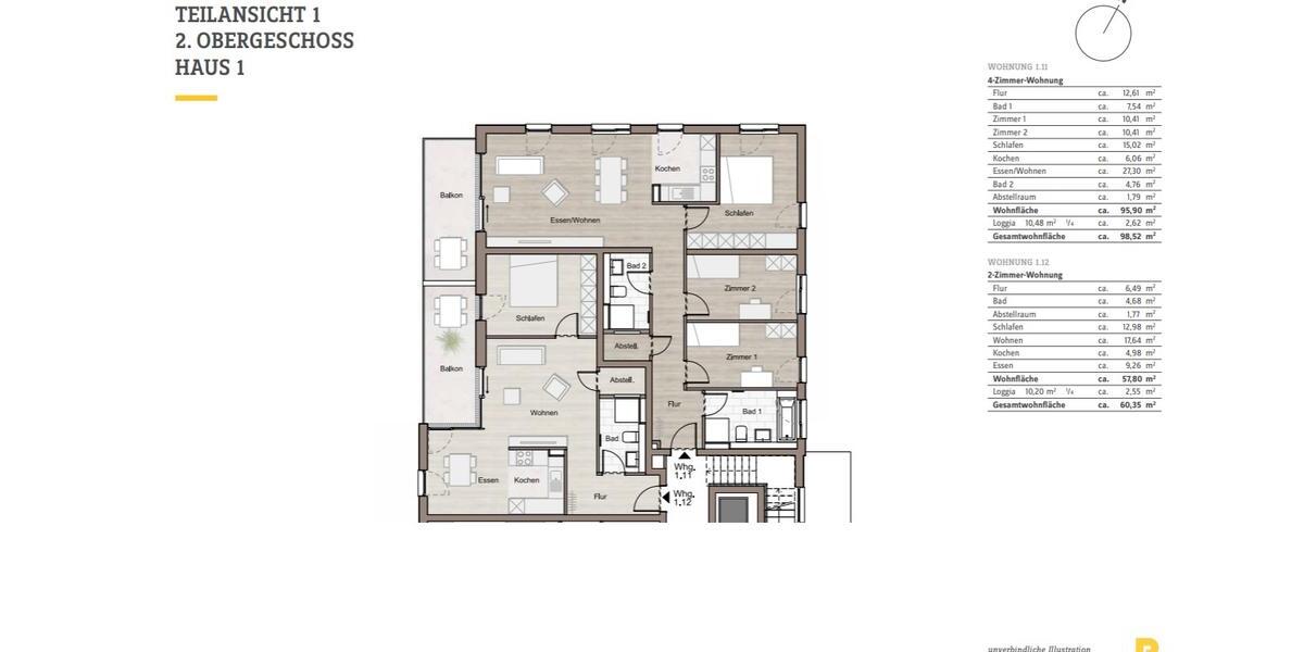 Etagenwohnung Steinheim an der Murr - 2 Zimmer, 60 m&sup2;, 865&euro; | Angebot:26301747