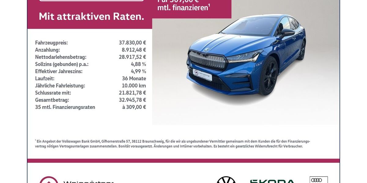 Skoda Enyaq 28.300 km 37.830 &euro; Miesbach 83714