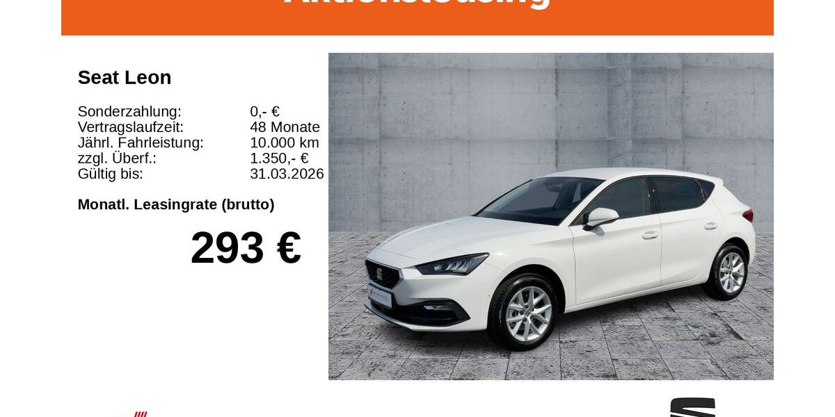 Seat Leon 1.500 km 29.990 &euro; Mitterteich 95666