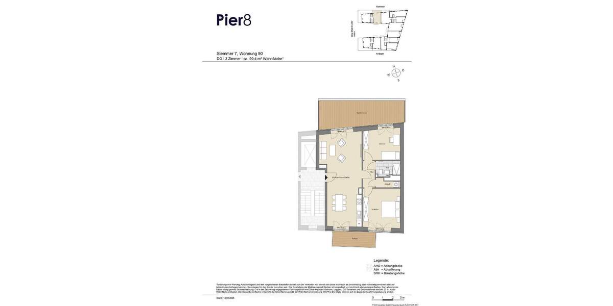 Etagenwohnung Kiel Gaarden-Ost - 3 Zimmer, 99 m&sup2;, 702.600&euro; | Angebot:25796407