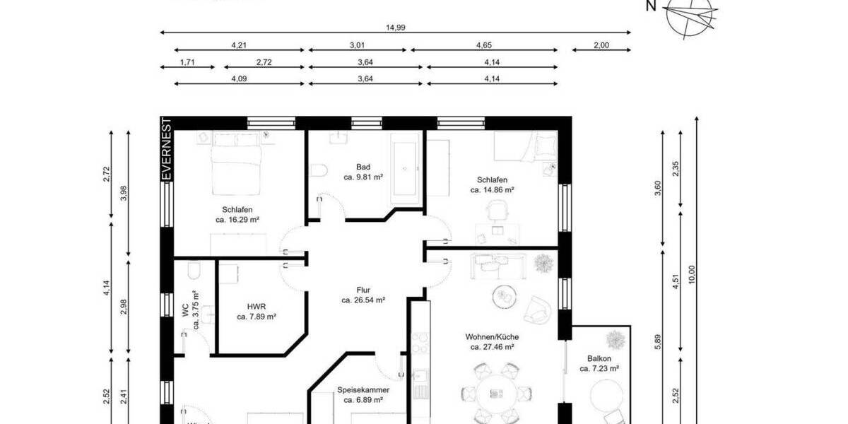 Etagenwohnung Rhauderfehn Rhaudermoor - 5 Zimmer, 102 m&sup2;, 315.000&euro; | Angebot:25799904