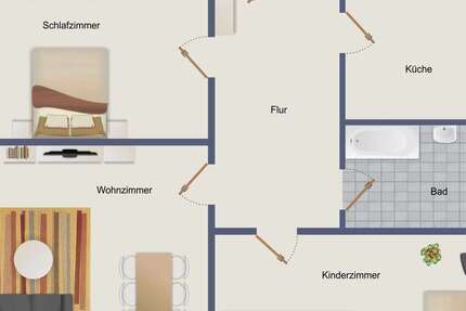 Wohnung Blankenhagen - 3 Zimmer, 60 m&sup2;, 480&euro; | Angebot:26434951