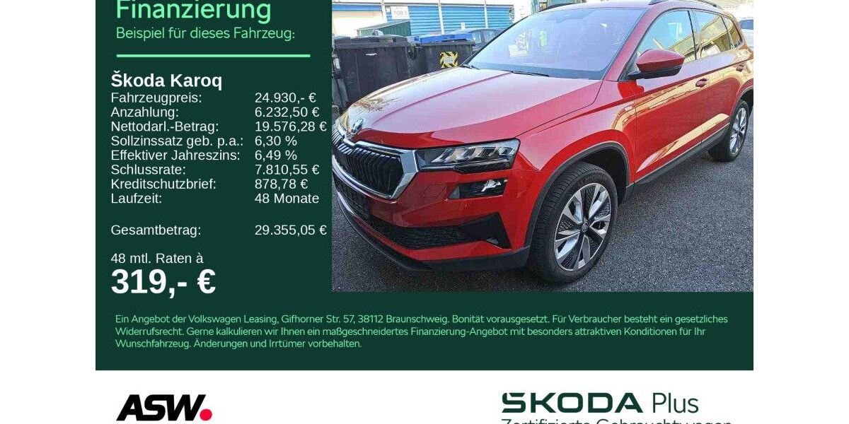 Skoda Karoq 33.500 km 24.930 &euro; Heilbronn 74076