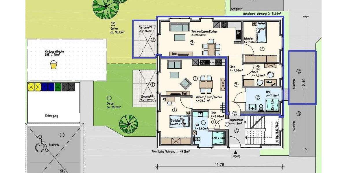 3-Zimmer-Erdgeschosswohnung mit Gartenanteil in Schloß NeuhausMastbruch, erst wenige Jahre alt 3 zimmer