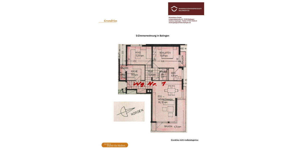 Zimmer Balingen - 3 Zimmer, 89 m&sup2;, 940&euro; | Angebot:26417857