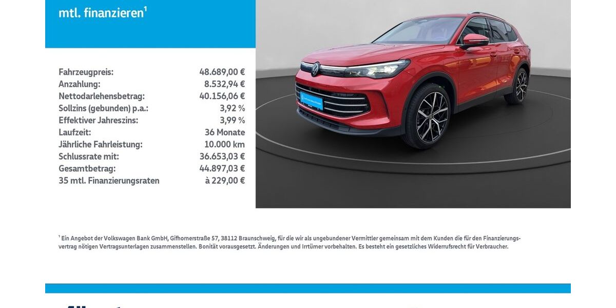 VW Tiguan 21.570 km 45.649 &euro; Leinefelde-Worbis/DE 37327