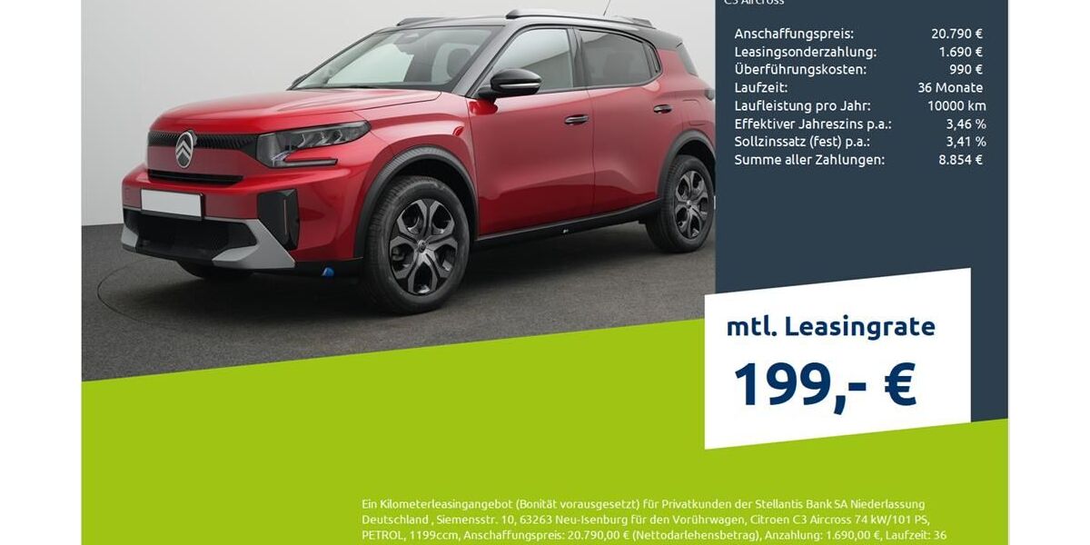 Citroen C3 Aircross 10.016 km 19.490 € Borken 46325