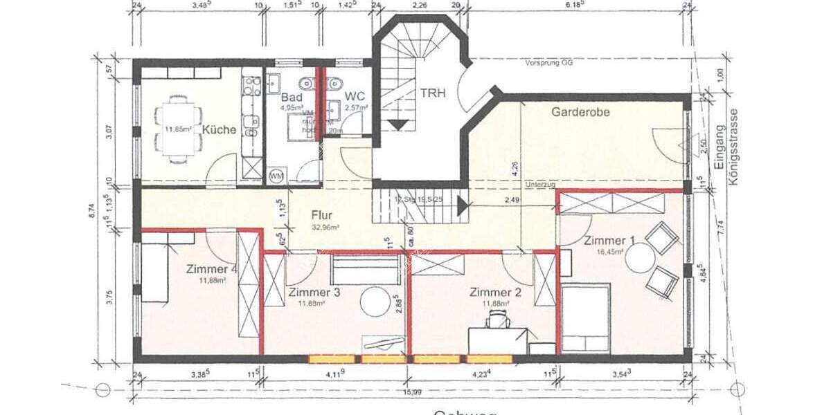 Etagenwohnung Asperg - 4 Zimmer, 104 m&sup2;, 1.600&euro; | Angebot:25152534