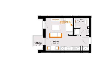 Wohnung Füssen Füssen-West - 1 Zimmer, 30 m&sup2;, 195.000&euro; | Angebot:26130642