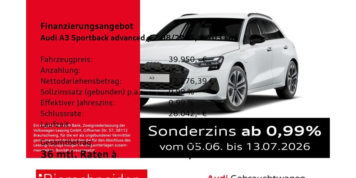 Audi A3 4.703 km 39.950 &euro; Aalen 73431