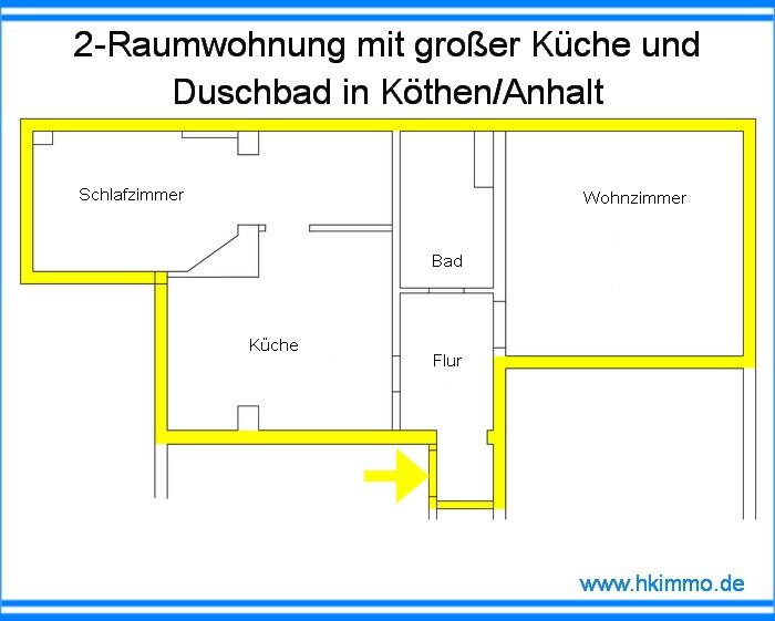 Moderne 2-Raumwohnung in Köthen - Etagenwohnung Köthen | Angebot:26953334