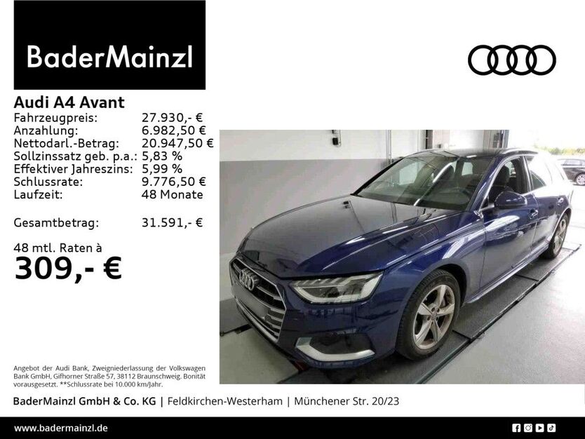 Audi A4 63.400 km 27.930 € Feldkirchen/Westerham 83620