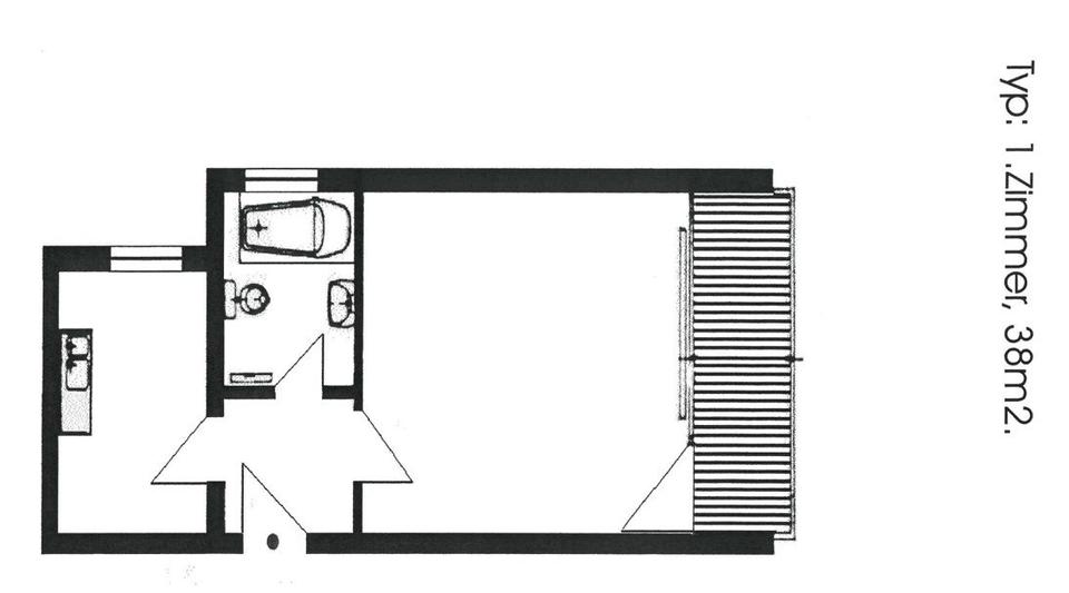 Etagenwohnung Frankfurt am Main Sossenheim - 1 Zimmer, 38 m&sup2;, 189.500&euro; | Angebot:26126129