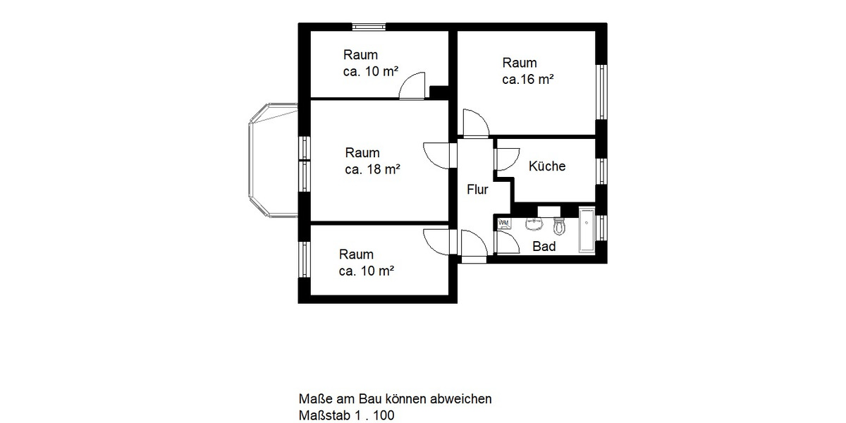 Etagenwohnung Halle (Saale) Landrain - 4 Zimmer, 70 m&sup2;, 617&euro; | Angebot:26904216