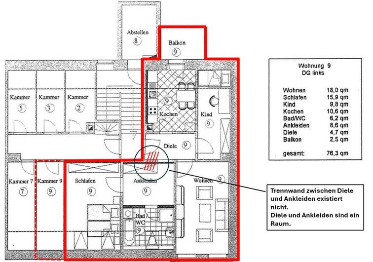Dachgeschoßwohnung Chemnitz Bernsdorf - 3 Zimmer, 76 m&sup2;, 99.000&euro; | Angebot:27191489