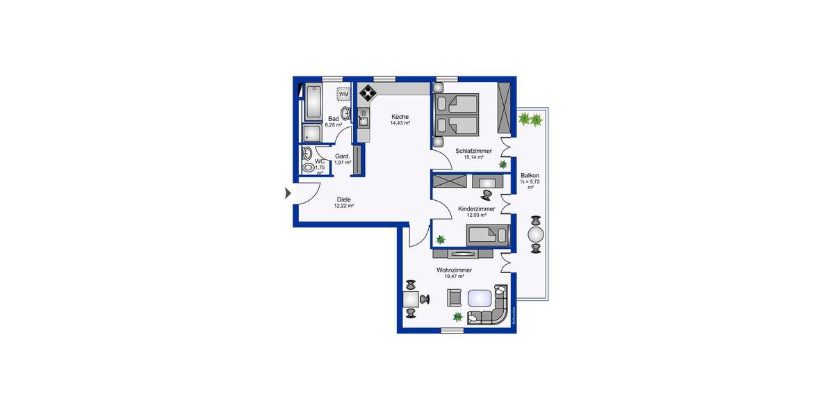 Etagenwohnung Holzkirchen Marschall - 3 Zimmer, 89 m&sup2;, 1.512&euro; | Angebot:25257883