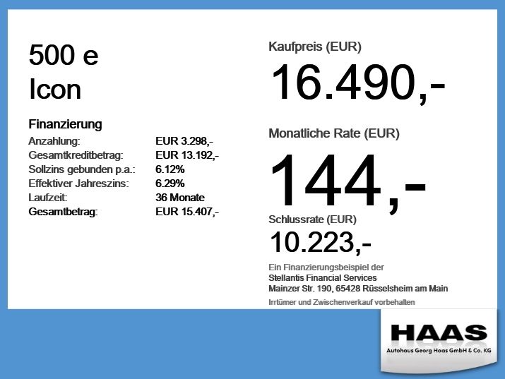 Fiat 500e 27.200 km 16.490 &euro; Augsburg 86159